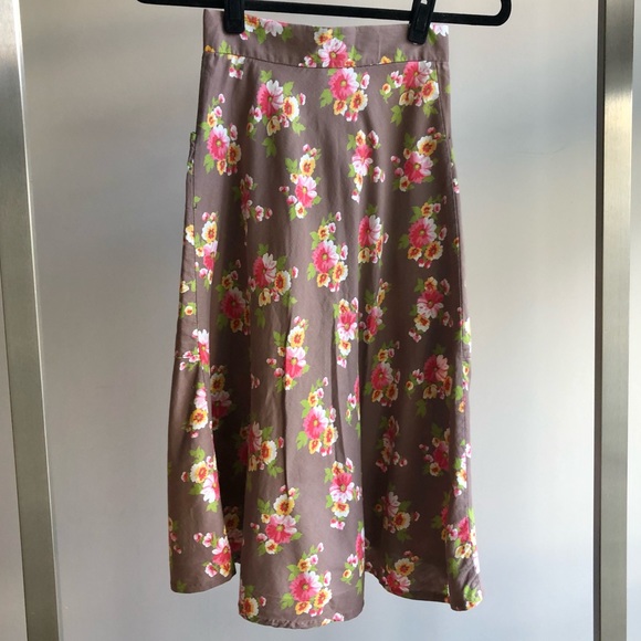 1970s does 1930s VTG Floral Cotton Skirt & Bandeau - Picture 5 of 8